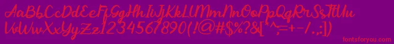 Abhayas Light Font – Red Fonts on Purple Background