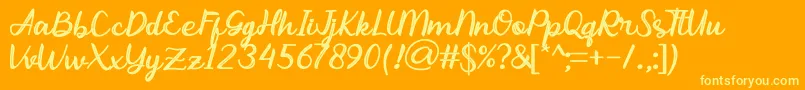 Abhayas Light Font – Yellow Fonts on Orange Background