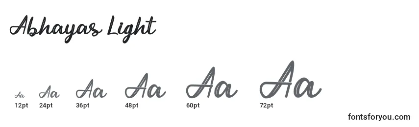 Abhayas Light Font Sizes