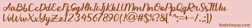Abhayas Font – Brown Fonts on Pink Background