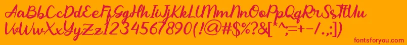 Abhayas Font – Red Fonts on Orange Background