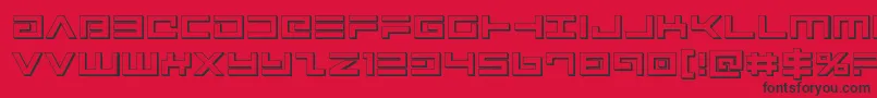 Avenger3D Font – Black Fonts on Red Background