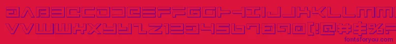 Avenger3D Font – Purple Fonts on Red Background