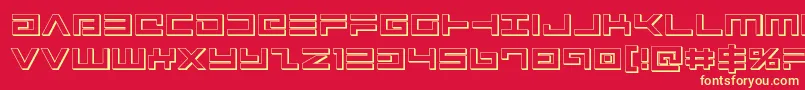 Avenger3D Font – Yellow Fonts on Red Background