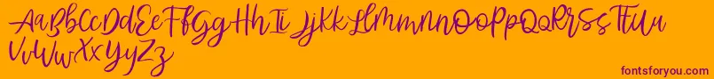 Abhyaksa FREE-Schriftart – Violette Schriften auf orangefarbenem Hintergrund