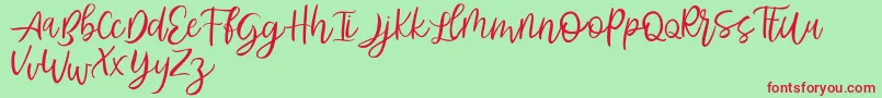 フォントAbhyaksa FREE – 赤い文字の緑の背景
