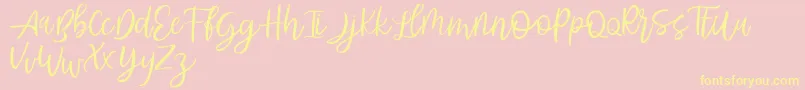 Abhyaksa FREE-Schriftart – Gelbe Schriften auf rosa Hintergrund