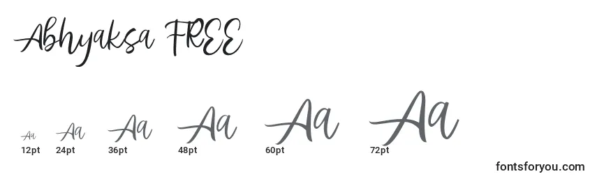 Размеры шрифта Abhyaksa FREE (118641)