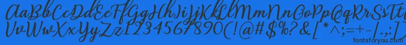 Abilya Regular Font by 7NTypes-Schriftart – Schwarze Schriften auf blauem Hintergrund