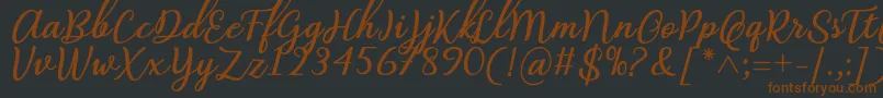 フォントAbilya Regular Font by 7NTypes – 黒い背景に茶色のフォント