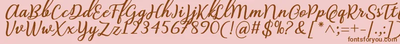 Abilya Regular Font by 7NTypes-Schriftart – Braune Schriften auf rosa Hintergrund