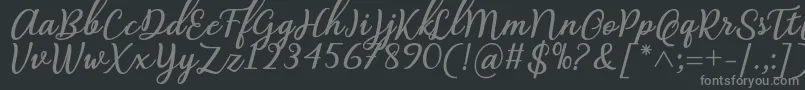 Abilya Regular Font by 7NTypes-fontti – harmaat kirjasimet mustalla taustalla