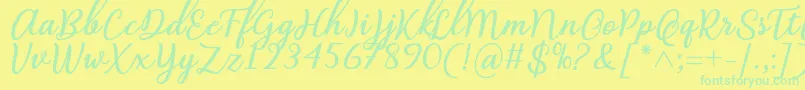 Abilya Regular Font by 7NTypes-Schriftart – Grüne Schriften auf gelbem Hintergrund