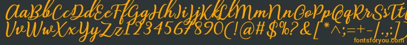 Abilya Regular Font by 7NTypes Font – Orange Fonts on Black Background