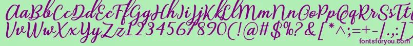 Fonte Abilya Regular Font by 7NTypes – fontes roxas em um fundo verde