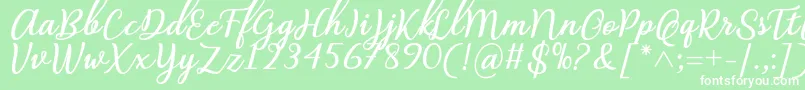 Abilya Regular Font by 7NTypes-fontti – valkoiset fontit vihreällä taustalla