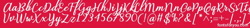 Abilya Regular Font by 7NTypes-fontti – valkoiset fontit punaisella taustalla