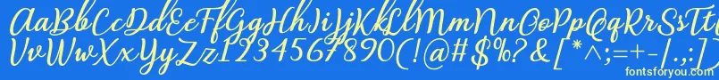 Fonte Abilya Regular Font by 7NTypes – fontes amarelas em um fundo azul