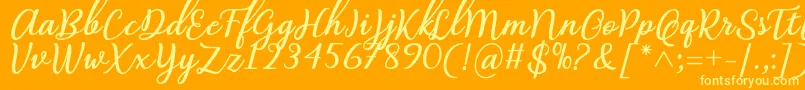 Шрифт Abilya Regular Font by 7NTypes – жёлтые шрифты на оранжевом фоне