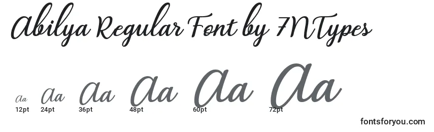 Größen der Schriftart Abilya Regular Font by 7NTypes