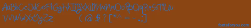 Шрифт AbimPenyok Regular – синие шрифты на коричневом фоне