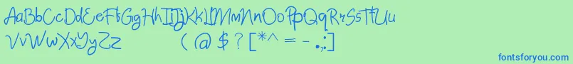 AbimPenyok Regular Font – Blue Fonts on Green Background