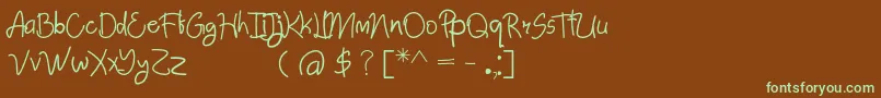AbimPenyok Regular Font – Green Fonts on Brown Background
