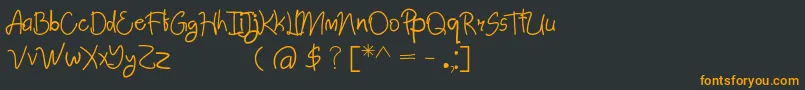 フォントAbimPenyok Regular – 黒い背景にオレンジの文字