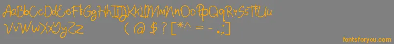 AbimPenyok Regular-Schriftart – Orangefarbene Schriften auf grauem Hintergrund
