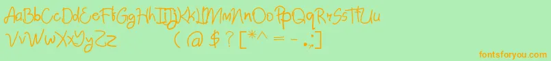 AbimPenyok Regular Font – Orange Fonts on Green Background