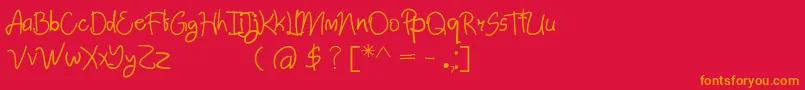 AbimPenyok Regular Font – Orange Fonts on Red Background