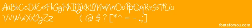 フォントAbimPenyok Regular – オレンジの背景に白い文字