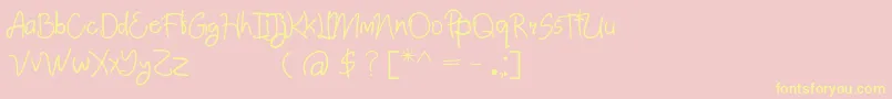 AbimPenyok Regular Font – Yellow Fonts on Pink Background