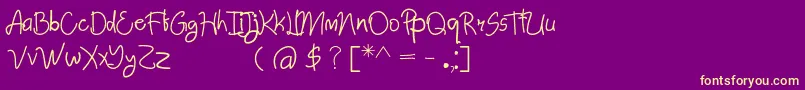 AbimPenyok Regular Font – Yellow Fonts on Purple Background