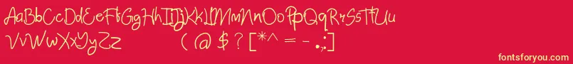 AbimPenyok Regular Font – Yellow Fonts on Red Background