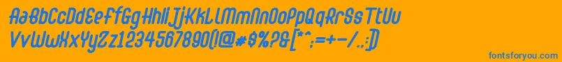 Abingdon Bold Italic-fontti – siniset fontit oranssilla taustalla