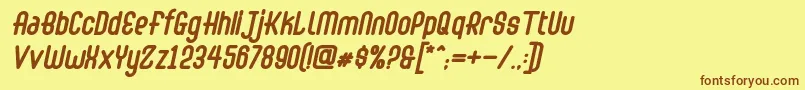 Шрифт Abingdon Bold Italic – коричневые шрифты на жёлтом фоне