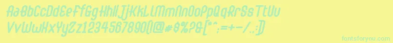 Abingdon Bold Italic Font – Green Fonts on Yellow Background