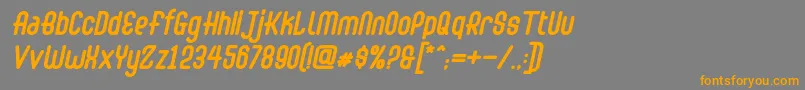 フォントAbingdon Bold Italic – オレンジの文字は灰色の背景にあります。