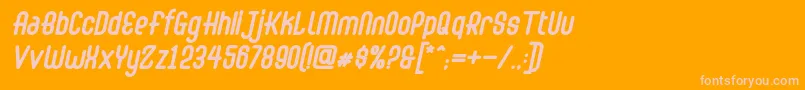 Abingdon Bold Italic Font – Pink Fonts on Orange Background