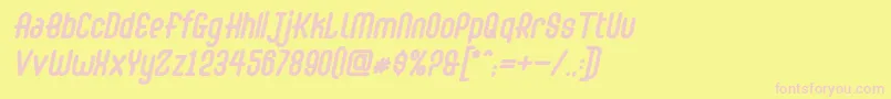 Abingdon Bold Italic Font – Pink Fonts on Yellow Background