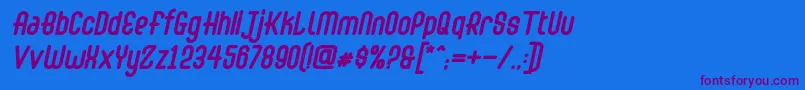 Шрифт Abingdon Bold Italic – фиолетовые шрифты на синем фоне