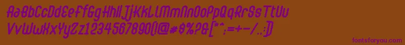 Abingdon Bold Italic Font – Purple Fonts on Brown Background