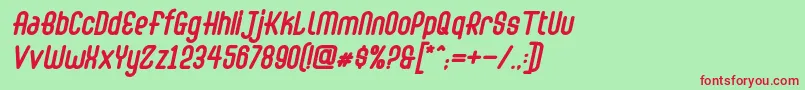 Abingdon Bold Italic Font – Red Fonts on Green Background