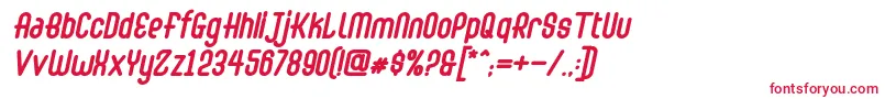 Abingdon Bold Italic-fontti – punaiset fontit valkoisella taustalla