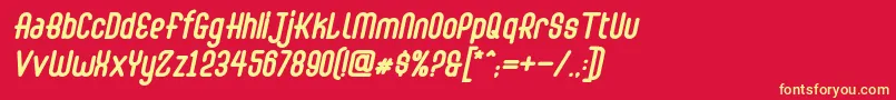 フォントAbingdon Bold Italic – 黄色の文字、赤い背景