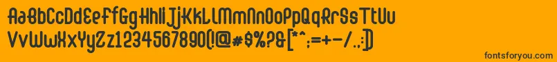 Abingdon Bold-Schriftart – Schwarze Schriften auf orangefarbenem Hintergrund
