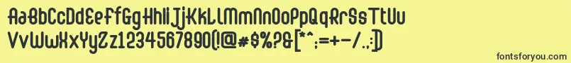 Abingdon Bold-fontti – mustat fontit keltaisella taustalla