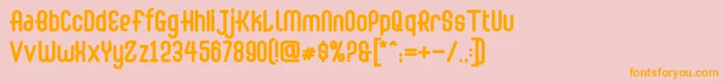 Abingdon Bold-fontti – oranssit fontit vaaleanpunaisella taustalla