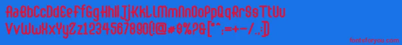 Abingdon Bold-fontti – punaiset fontit sinisellä taustalla